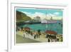 Avalon, California - Portion View of the Bay Front-Lantern Press-Framed Art Print