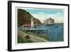 Avalon, California - View of the Yacht Club and New Casino-Lantern Press-Framed Art Print