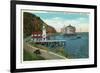 Avalon, California - View of the Yacht Club and New Casino-Lantern Press-Framed Premium Giclee Print