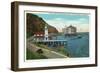 Avalon, California - View of the Yacht Club and New Casino-Lantern Press-Framed Art Print