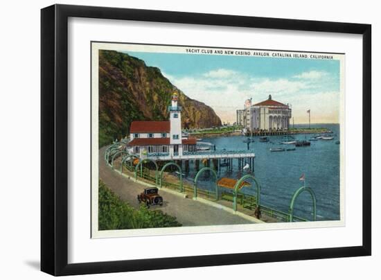 Avalon, California - View of the Yacht Club and New Casino-Lantern Press-Framed Art Print