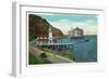 Avalon, California - View of the Yacht Club and New Casino-Lantern Press-Framed Art Print