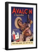 Avalon, Cigarettes Smoking, Guitars Instruments, USA, 1940-null-Framed Giclee Print