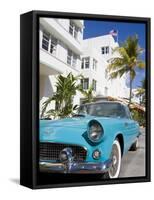 Avalon Hotel and Classic Car on South Beach, City of Miami Beach, Florida, USA, North America-Richard Cummins-Framed Stretched Canvas