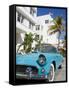 Avalon Hotel and Classic Car on South Beach, City of Miami Beach, Florida, USA, North America-Richard Cummins-Framed Stretched Canvas