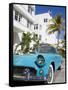 Avalon Hotel and Classic Car on South Beach, City of Miami Beach, Florida, USA, North America-Richard Cummins-Framed Stretched Canvas