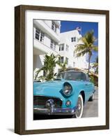 Avalon Hotel and Classic Car on South Beach, City of Miami Beach, Florida, USA, North America-Richard Cummins-Framed Photographic Print