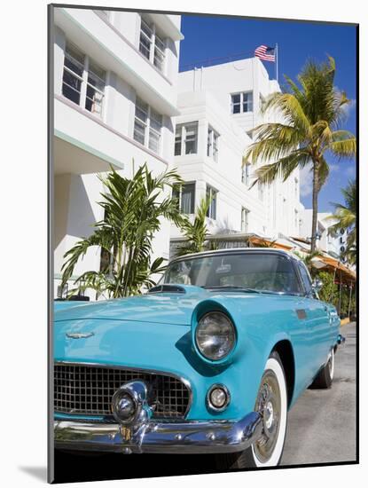 Avalon Hotel and Classic Car on South Beach, City of Miami Beach, Florida, USA, North America-Richard Cummins-Mounted Photographic Print