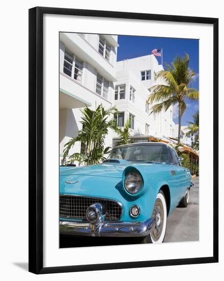 Avalon Hotel and Classic Car on South Beach, City of Miami Beach, Florida, USA, North America-Richard Cummins-Framed Photographic Print