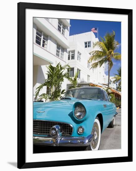 Avalon Hotel and Classic Car on South Beach, City of Miami Beach, Florida, USA, North America-Richard Cummins-Framed Photographic Print