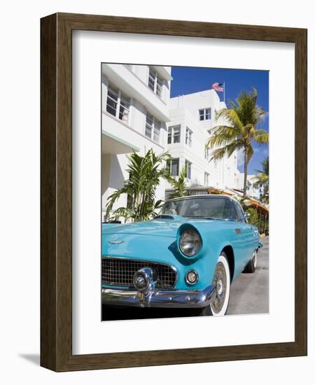 Avalon Hotel and Classic Car on South Beach, City of Miami Beach, Florida, USA, North America-Richard Cummins-Framed Photographic Print