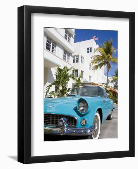 Avalon Hotel and Classic Car on South Beach, City of Miami Beach, Florida, USA, North America-Richard Cummins-Framed Photographic Print