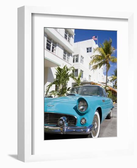 Avalon Hotel and Classic Car on South Beach, City of Miami Beach, Florida, USA, North America-Richard Cummins-Framed Photographic Print