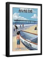 Avalon, New Jersey - Lifeboat-Lantern Press-Framed Art Print