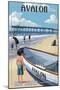 Avalon, New Jersey - Lifeboat-Lantern Press-Mounted Art Print