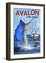 Avalon, New Jersey - Sailfish-Lantern Press-Framed Art Print