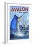 Avalon, New Jersey - Sailfish-Lantern Press-Framed Art Print