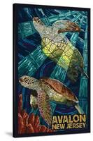 Avalon, New Jersey - Sea Turtle - Mosaic-Lantern Press-Stretched Canvas