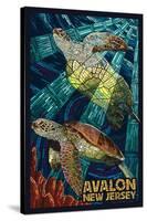 Avalon, New Jersey - Sea Turtle - Mosaic-Lantern Press-Stretched Canvas