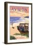 Avalon, New Jersey - Woody on the Beach-Lantern Press-Framed Art Print