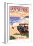 Avalon, New Jersey - Woody on the Beach-Lantern Press-Framed Art Print