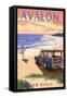 Avalon, New Jersey - Woody on the Beach-Lantern Press-Framed Stretched Canvas