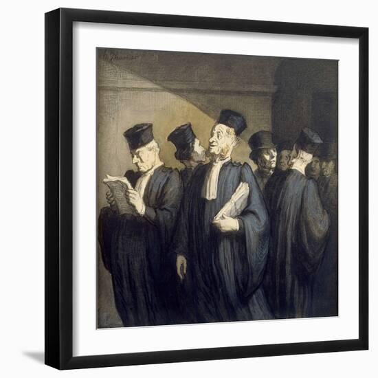 Avant l'Audience-Honor‚ Daumier-Framed Giclee Print