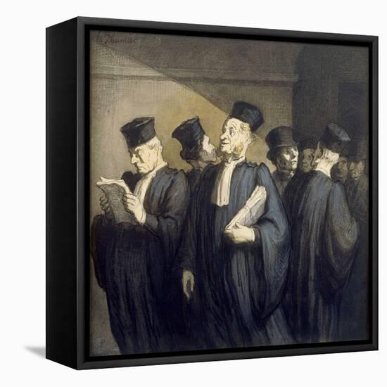 Avant l'Audience-Honor‚ Daumier-Framed Stretched Canvas