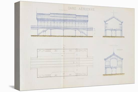 Avant projet de ligne métropolitaine centrale : gare aérienne-Alexandre-Gustave Eiffel-Stretched Canvas