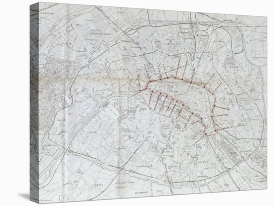 Avant projet de ligne métropolitaine centrale : plan général des voies ferr-Alexandre-Gustave Eiffel-Stretched Canvas