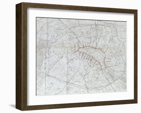 Avant projet de ligne métropolitaine centrale : plan général des voies ferr-Alexandre-Gustave Eiffel-Framed Giclee Print