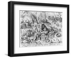 Avarice, from the Seven Deadly Sins, Engraved by Pieter Van Der Heyden (C.1530-72) 1558-Pieter Bruegel the Elder-Framed Giclee Print