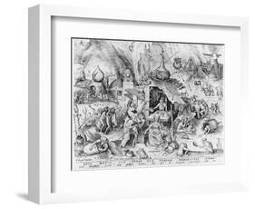 Avarice, from the Seven Deadly Sins, Engraved by Pieter Van Der Heyden (C.1530-72) 1558-Pieter Bruegel the Elder-Framed Giclee Print