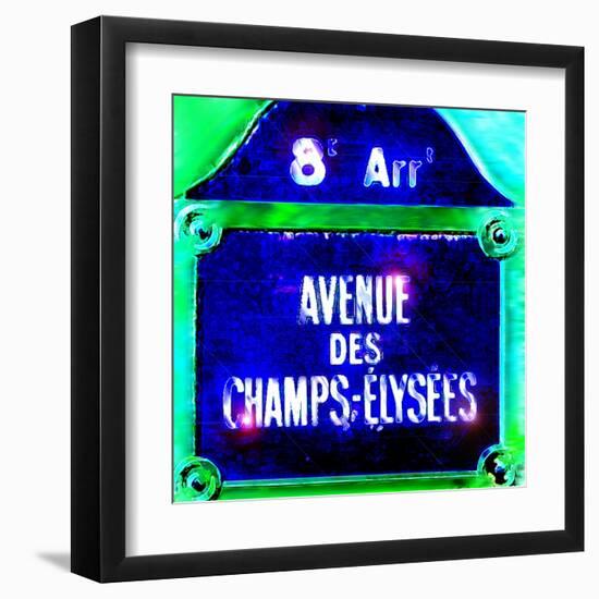 Ave Champs-Elysees Sign, Paris-Tosh-Framed Art Print