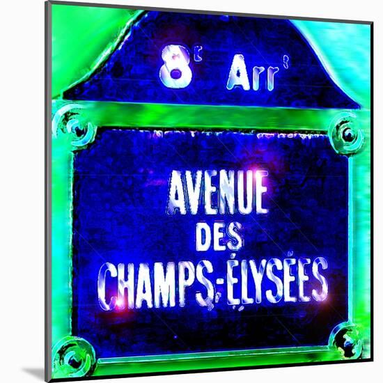 Ave Champs-Elysees Sign, Paris-Tosh-Mounted Art Print