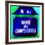 Ave Champs-Elysees Sign, Paris-Tosh-Framed Art Print