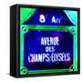 Ave Champs-Elysees Sign, Paris-Tosh-Framed Stretched Canvas