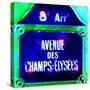 Ave Champs-Elysees Sign, Paris-Tosh-Stretched Canvas
