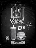 Vintage Fast Food Poster Chalkboard-avean-Art Print