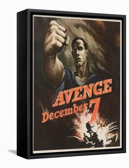 Avenge December 7 Poster-Bernard Perlin-Framed Stretched Canvas