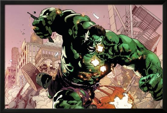 Avengers Assemble Artwork Featuring Hulk-null-Lamina Framed Poster