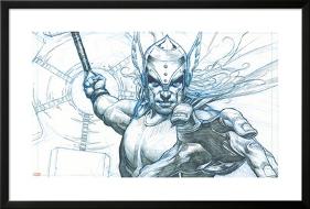 Avengers Assemble Pencils Featuring Thor-null-Lamina Framed Poster
