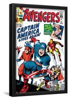 Avengers Classic No.4 Cover: Captain America, Iron Man, Thor, Giant Man and Wasp-Jack Kirby-Framed Poster