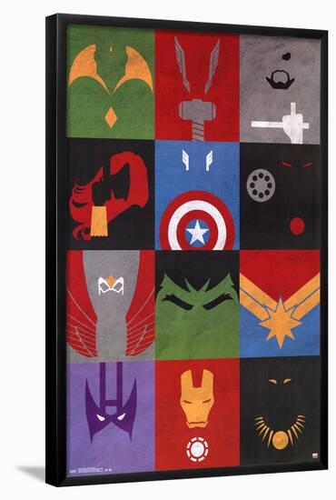 Avengers - Minimalist Grid-null-Framed Poster