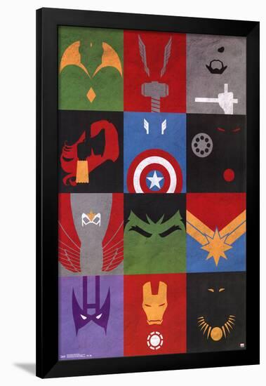 Avengers - Minimalist Grid-null-Framed Poster