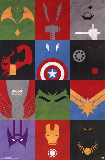 Avengers - Minimalist Grid-null-Lamina Framed Poster