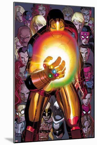 Avengers No.12: Iron Man with the Infinity Gauntlet-John Romita Jr^-Mounted Poster