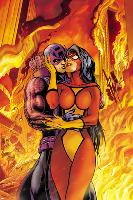 Avengers No.17 Cover: Spider Woman and Hawkeye Hugging-Alan Davis-Lamina Framed Poster