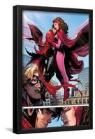 Avengers: The Childrens Crusade No.6: Panels with Scarlet Witch and Wiccan Flying and Hugging-Jim Cheung-Framed Poster