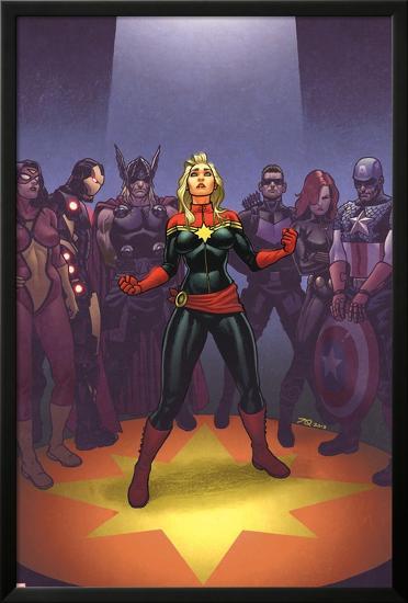 Avengers: the Enemy Within #1 Cover: Captain Marvel, Thor, Iron Man, Hawkeye, Black Widow-Joe Quinones-Lamina Framed Poster
